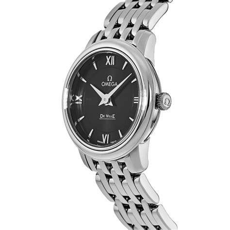 omega de ville watch 424.10.24.60.01.001|Omega De Ville Prestige Black Dial Ladies Watch 42410246001001.